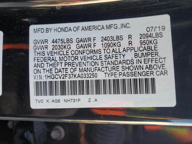 2019 HONDA ACCORD SPO - 1HGCV2F37KA033250