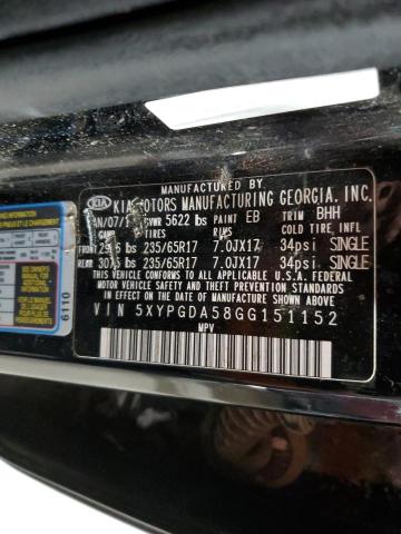 2016 KIA SORENTO LX 5XYPGDA58GG151152
