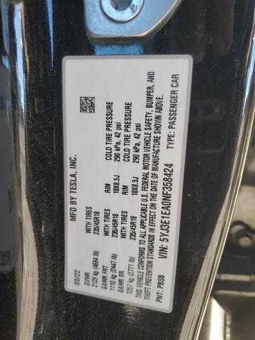 2022 TESLA MODEL 3 - 5YJ3E1EA0NF358424