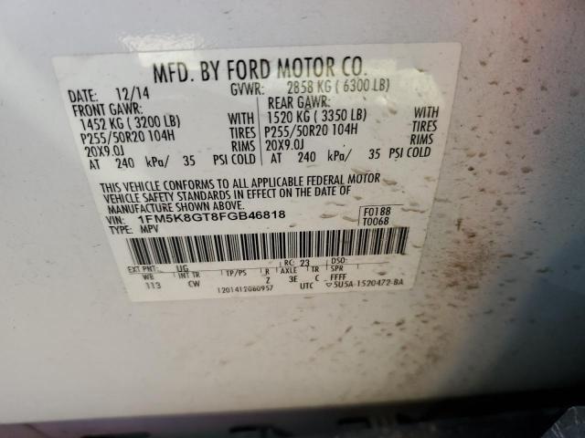 2015 FORD EXPLORER S 1FM5K8GT8FGB46818
