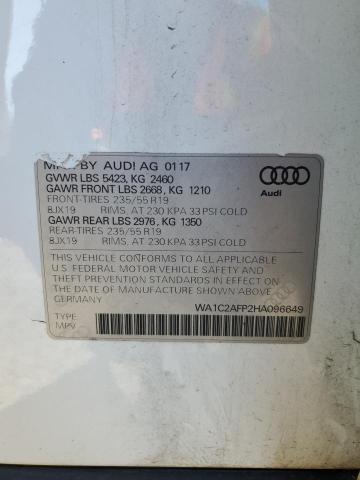 2017 AUDI Q5 PREMIUM - WA1C2AFP2HA096649