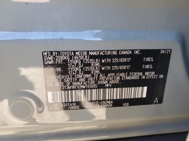 2021 TOYOTA RAV4 XLE - 2T3W1RFV2MW145685