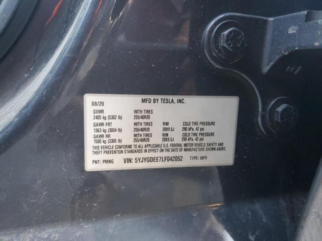 2020 TESLA MODEL Y - 5YJYGDEE7LF042052