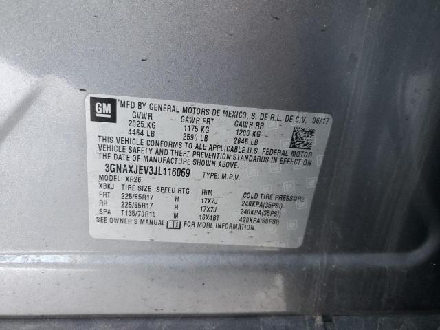 2018 CHEVROLET EQUINOX LT - 3GNAXJEV3JL116069