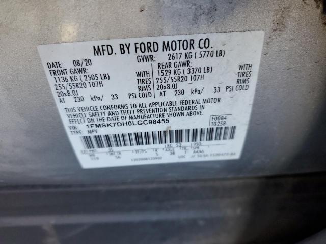 2020 FORD EXPLORER X 1FMSK7DH0LGC98455
