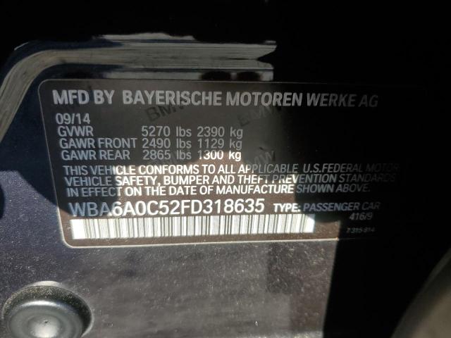 2015 BMW 640 I GRAN - WBA6A0C52FD318635