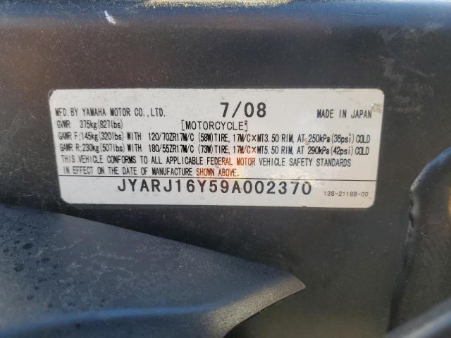2009 YAMAHA YZFR6 C JYARJ16Y59A002370