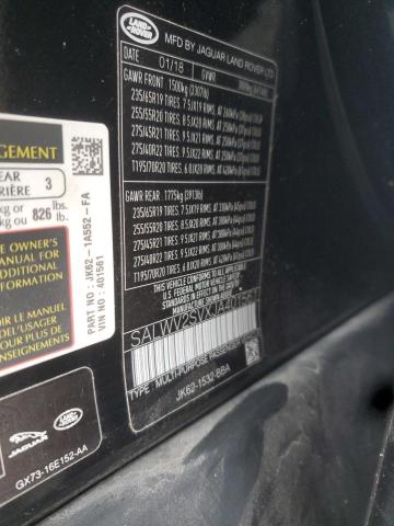 2018 LAND ROVER RANGE ROVE - SALWV2SVXJA401561
