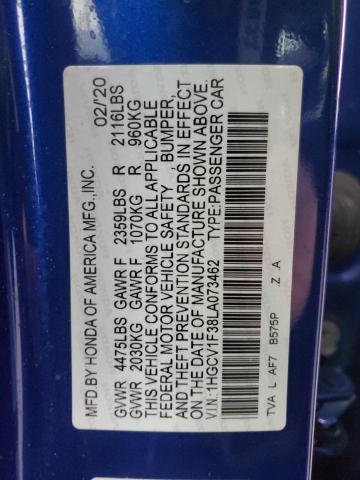 2020 HONDA ACCORD SPO 1HGCV1F38LA073462