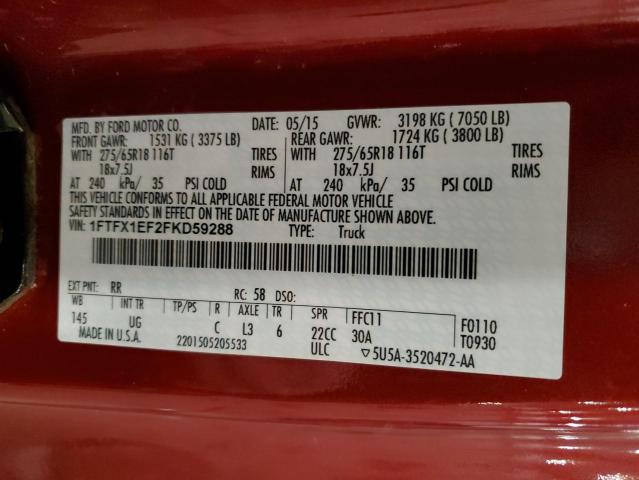 2015 FORD F150 SUPER - 1FTFX1EF2FKD59288