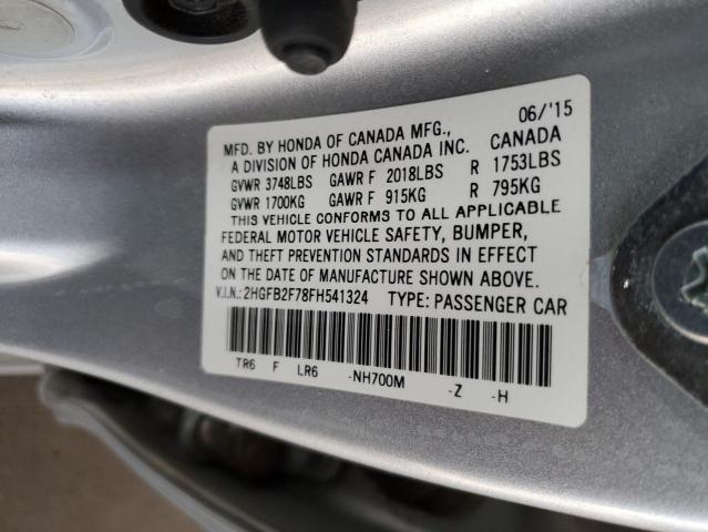 2015 HONDA CIVIC SE - 2HGFB2F78FH541324