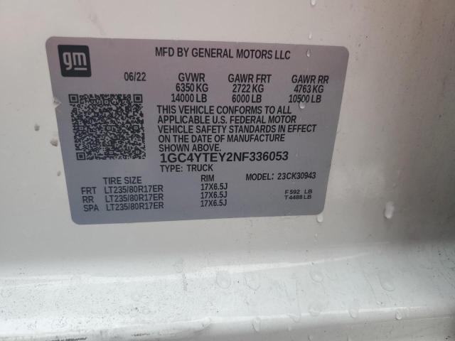 2022 CHEVROLET SILVERADO - 1GC4YTEY2NF336053