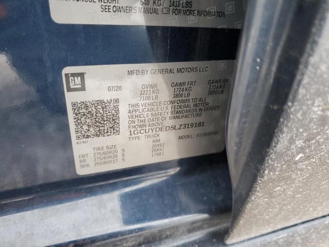 2020 CHEVROLET SILVER1500 1GCUYDED5LZ319181