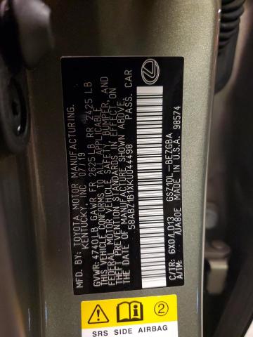 2019 LEXUS ES 350 58ABZ1B1XKU044498