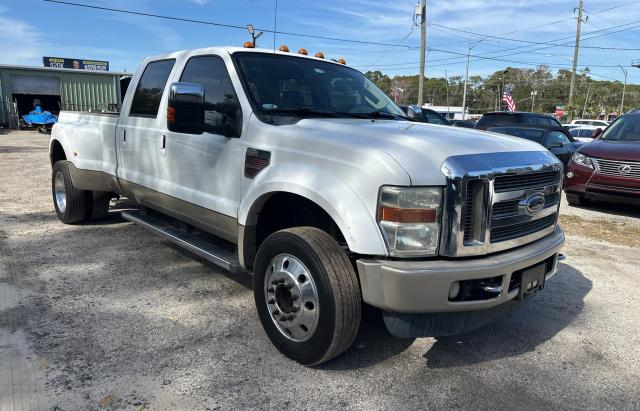 FORD F450 SUPER 2009 white crew pic diesel 1FTXW43R29EA82957 photo #1