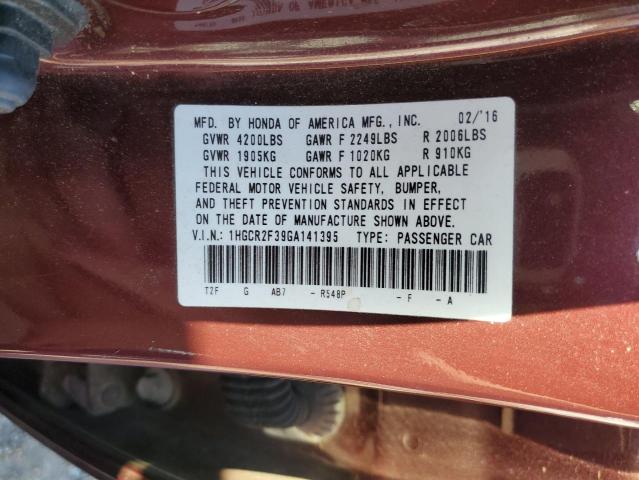 2016 HONDA ACCORD LX 1HGCR2F39GA141395