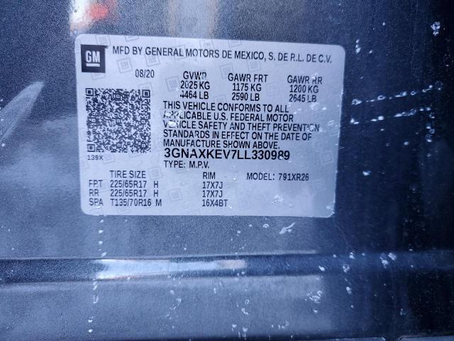 2020 CHEVROLET EQUINOX LT - 3GNAXKEV7LL330989