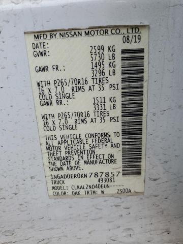 1N6AD0ER0KN787857 2019 NISSAN FRONTIER