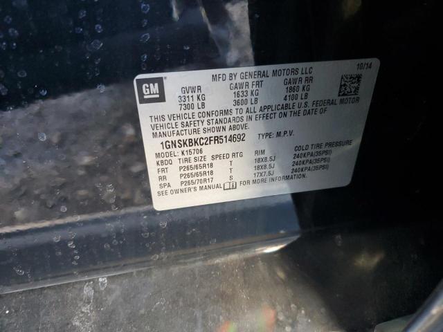 1GNSKBKC2FR514692 2015 CHEVROLET TAHOE