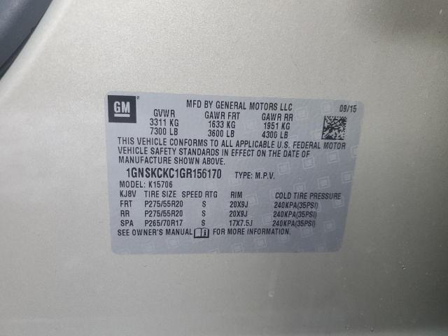 2016 CHEVROLET TAHOE K150 - 1GNSKCKC1GR156170
