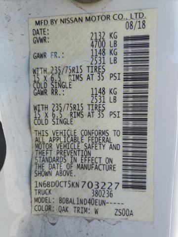 2019 NISSAN FRONTIER S - 1N6BD0CT5KN703227