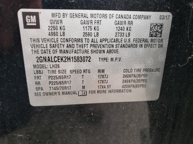 2017 CHEVROLET EQUINOX LT - 2GNALCEK2H1583072