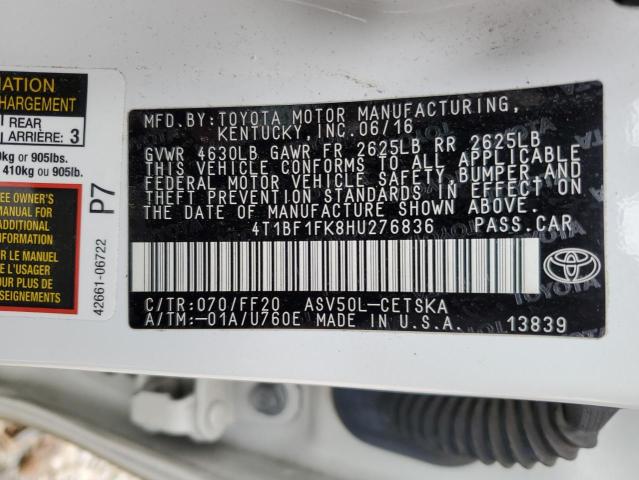 2017 TOYOTA CAMRY LE - 4T1BF1FK8HU276836