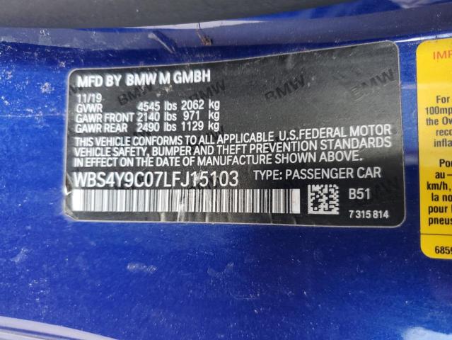 2020 BMW M4 - WBS4Y9C07LFJ15103