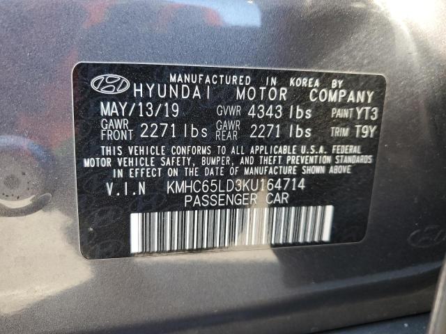 2019 HYUNDAI IONIQ ELEC KMHC65LD3KU164714