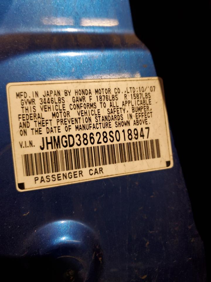 Lot #3125317343 2008 HONDA FIT SPORT