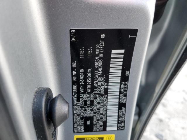 2019 TOYOTA HIGHLANDER - 5TDJZRFH2KS982447