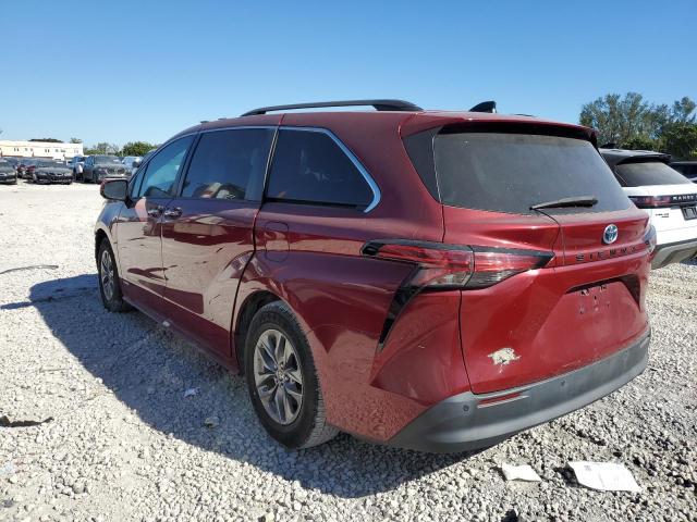 TOYOTA SIENNA XLE 2021 burgundy  hybrid engine 5TDJRKEC3MS011909 photo #3