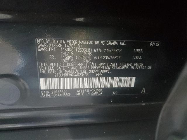 2019 TOYOTA RAV4 ADVEN 2T3J1RFV6KW023435