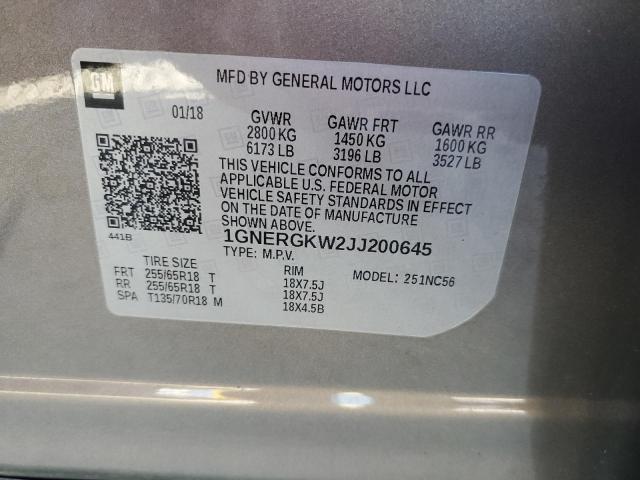 2018 CHEVROLET TRAVERSE L 1GNERGKW2JJ200645