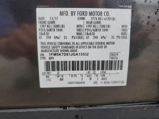 2018 FORD EXPLORER X - 1FM5K7D81JGA13532