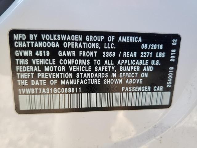 2016 VOLKSWAGEN PASSAT SE - 1VWBT7A31GC068511