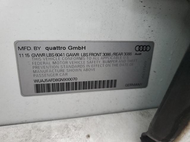 2016 AUDI S8 PLUS QU - WUAJ5AFD8GN900070