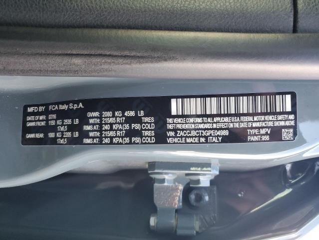 2016 JEEP RENEGADE T - ZACCJBCT3GPE04989