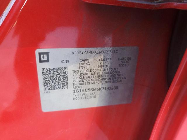 2019 CHEVROLET CRUZE LS 1G1BC5SM5K7142280