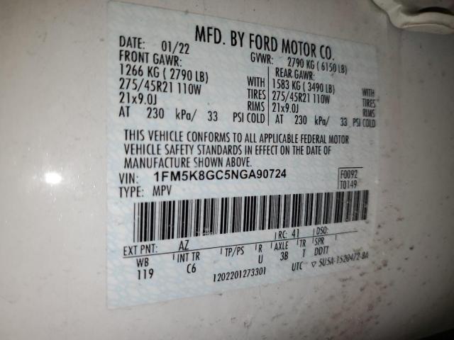 2022 FORD EXPLORER S - 1FM5K8GC5NGA90724