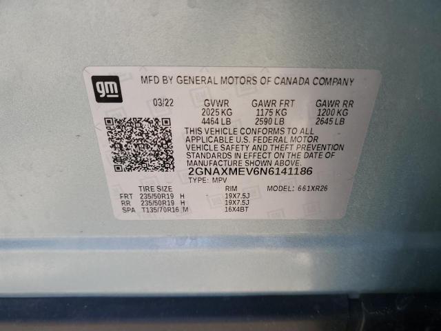 2022 CHEVROLET EQUINOX RS - 2GNAXMEV6N6141186