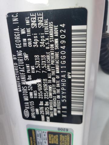 2016 KIA SORENTO EX - 5XYPHDA11GG049024