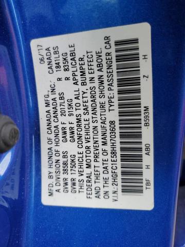 2017 HONDA CIVIC SI - 2HGFC1E58HH703608