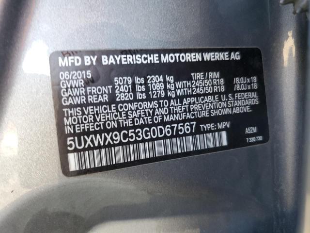 2016 BMW X3 XDRIVE2 - 5UXWX9C53G0D67567