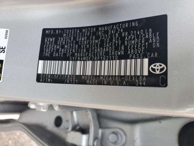 2024 TOYOTA COROLLA LE - 5YFB4MDE7RP162110