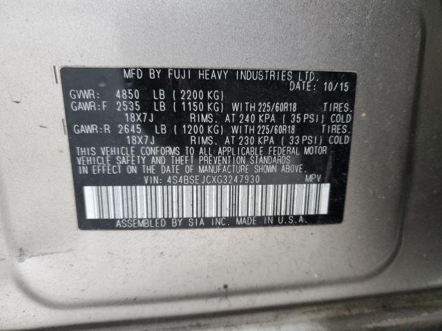 2016 SUBARU OUTBACK 3. - 4S4BSEJCXG3247930
