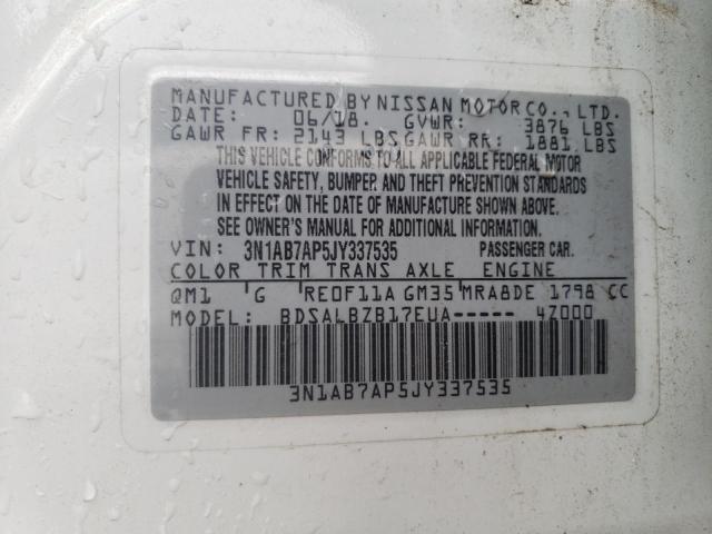 2018 NISSAN SENTRA S 3N1AB7AP5JY337535