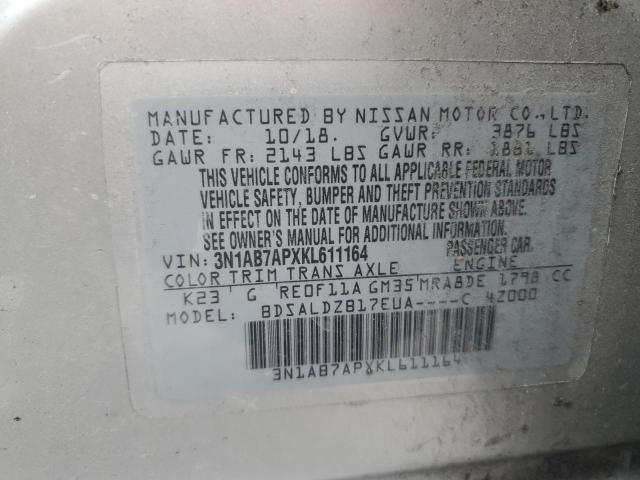 2019 NISSAN SENTRA S - 3N1AB7APXKL611164