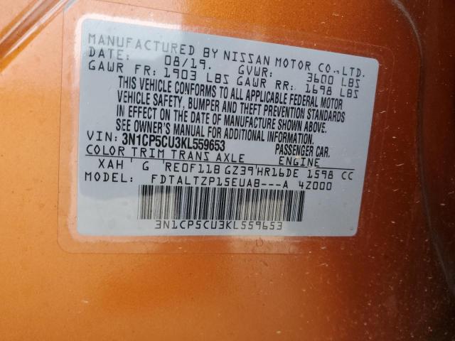 2019 NISSAN KICKS S - 3N1CP5CU3KL559653