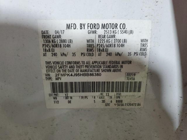 2017 FORD EDGE SEL 2FMPK4J95HBB86380